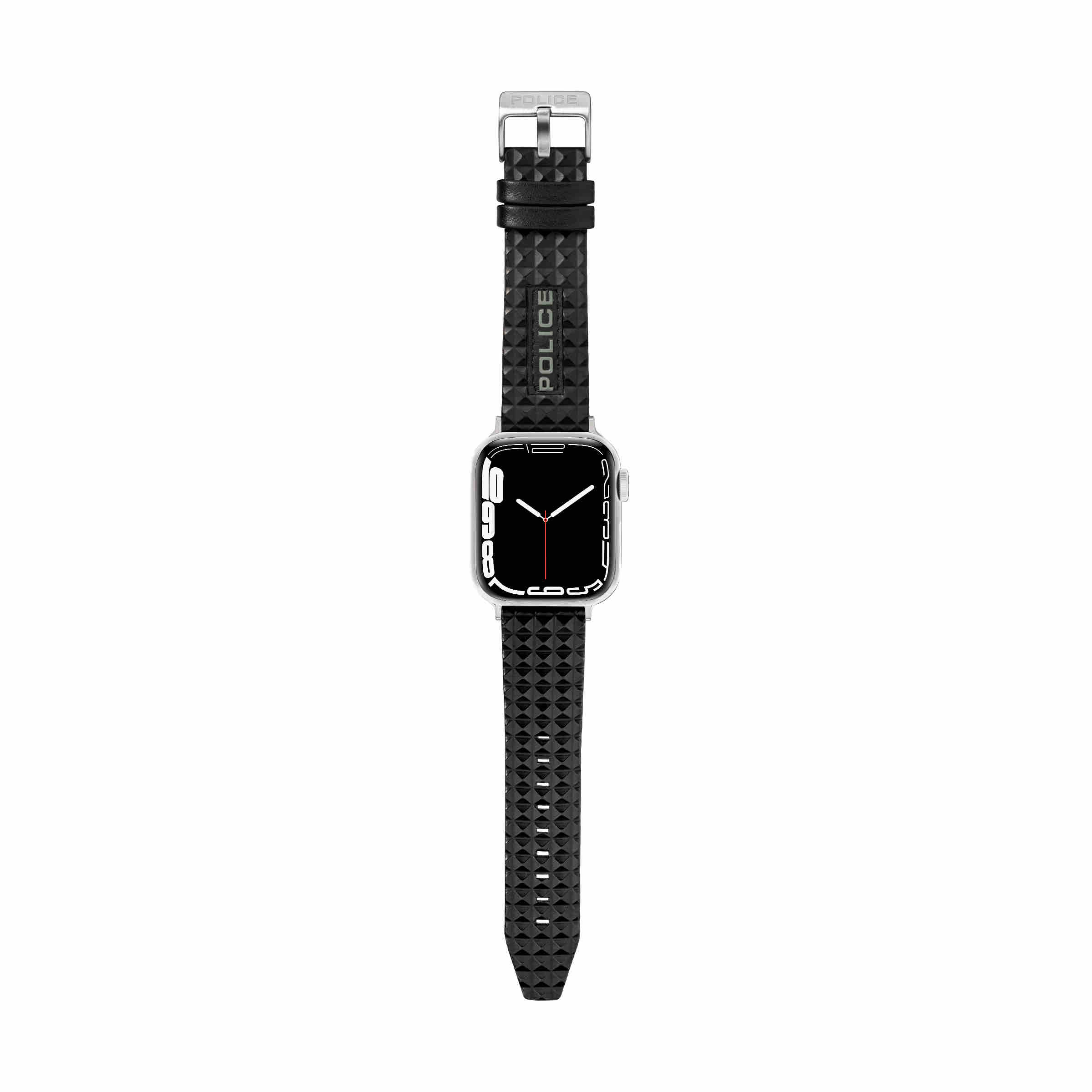 Police Apple Watch 38/40/41mm, Smart Watch 20mm Pyramid Leather SS Strap