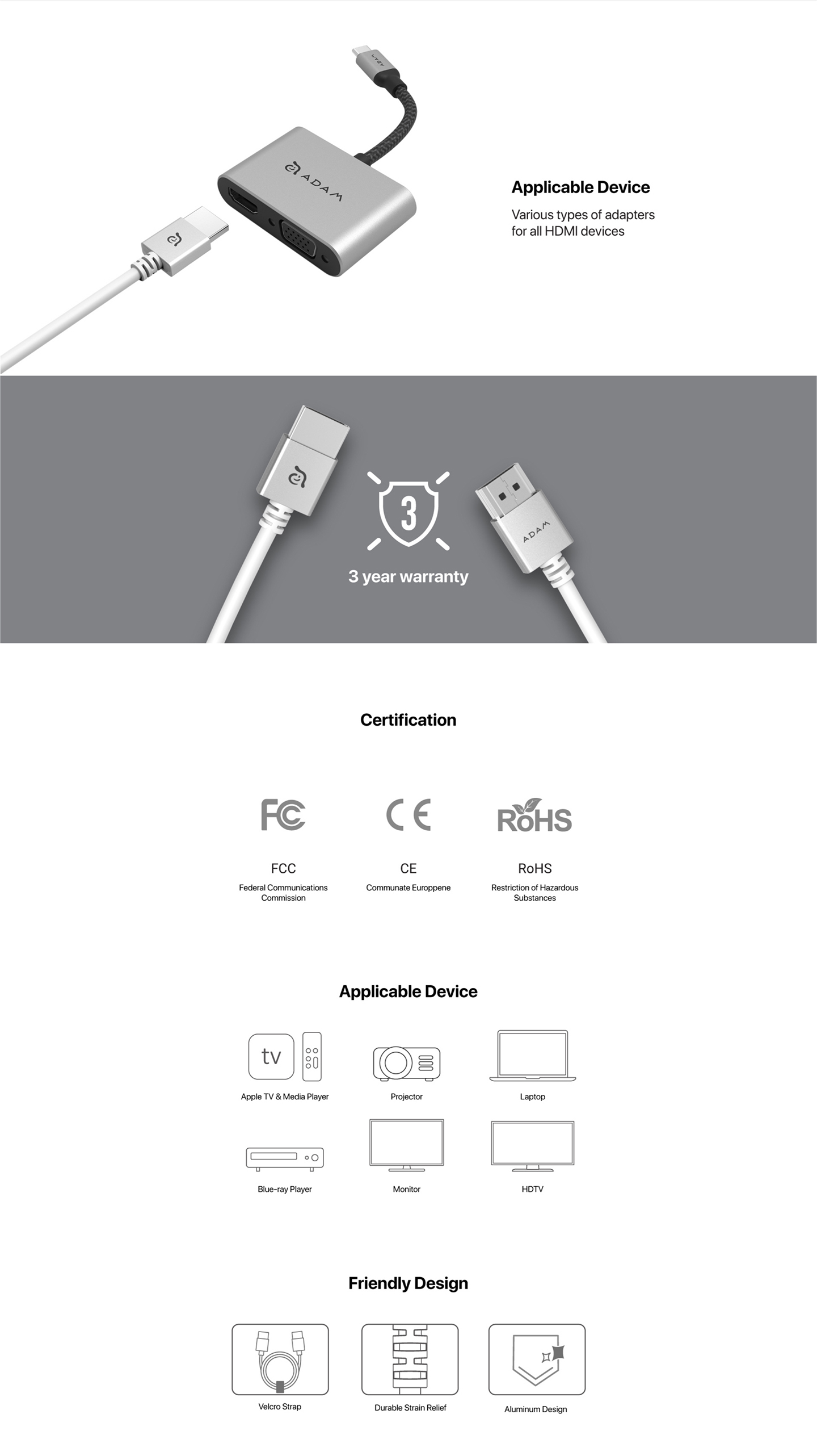 Adam Elements PeAk II Ultra HD 4K60Hz HDMI Cable