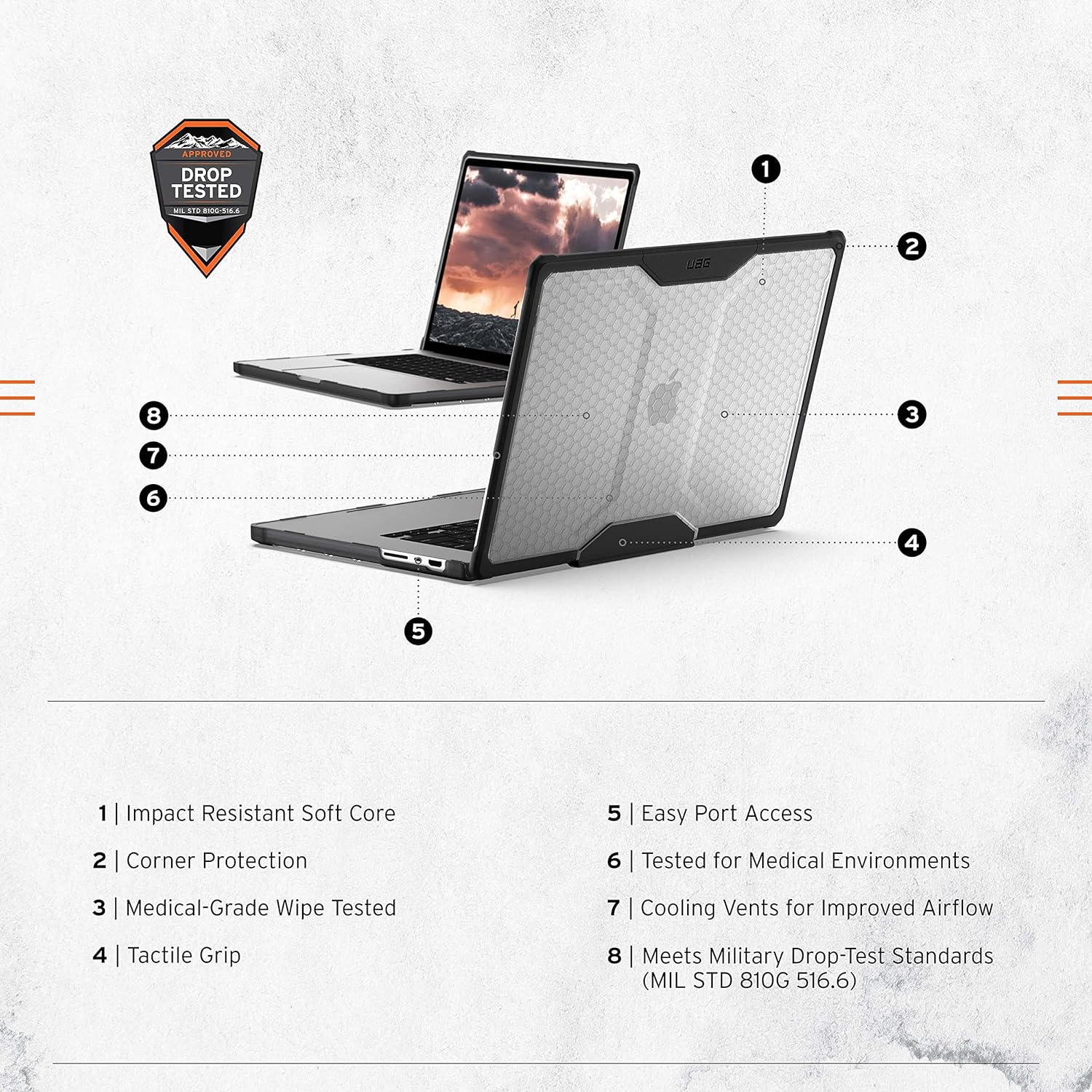 [U] by UAG MacBook Pro 16" (M1 Pro/M1 Max) Dot Case - Ice