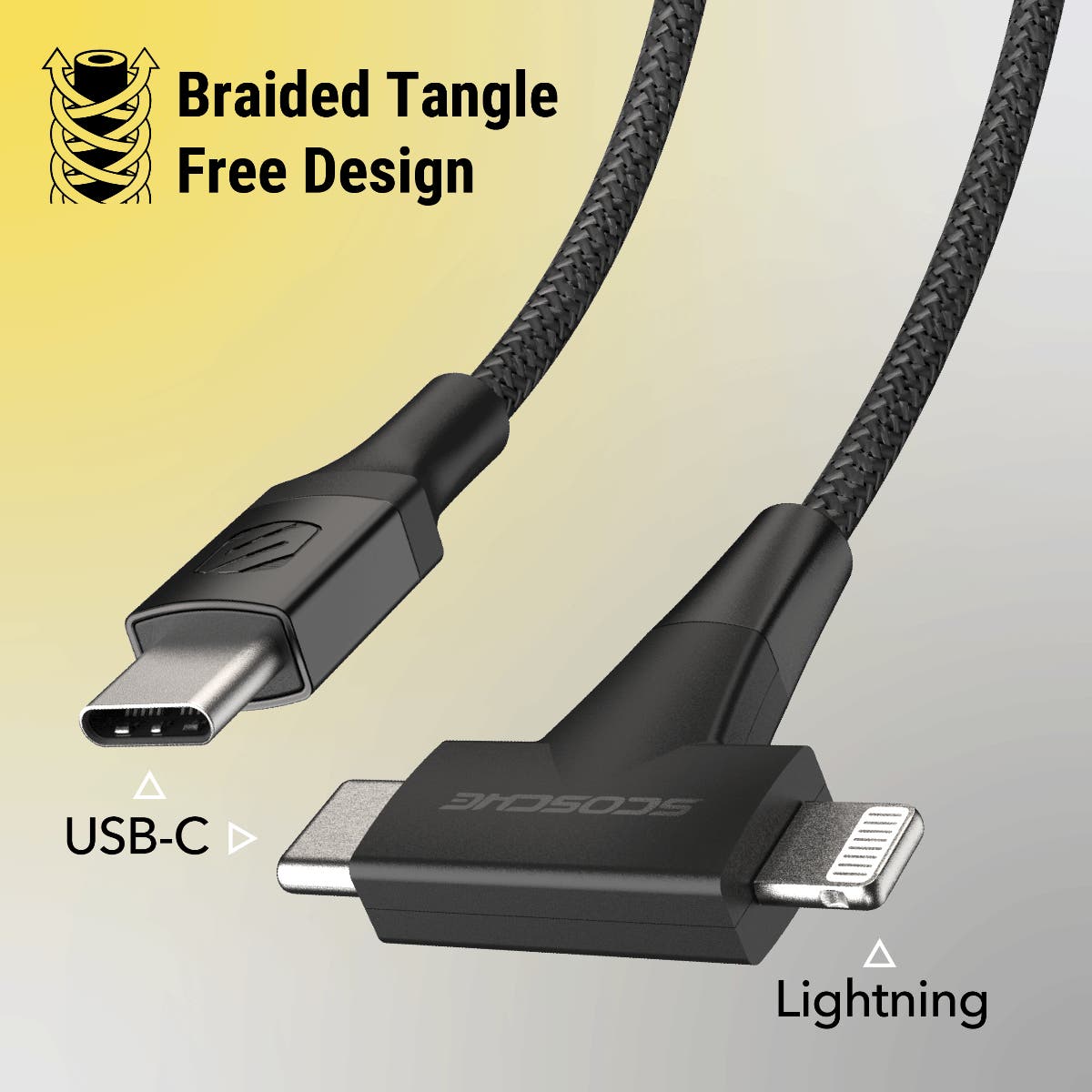 Scosche StrikeLine™ HH 2-in-1 USB-C to C®/Lightning™ Cable 