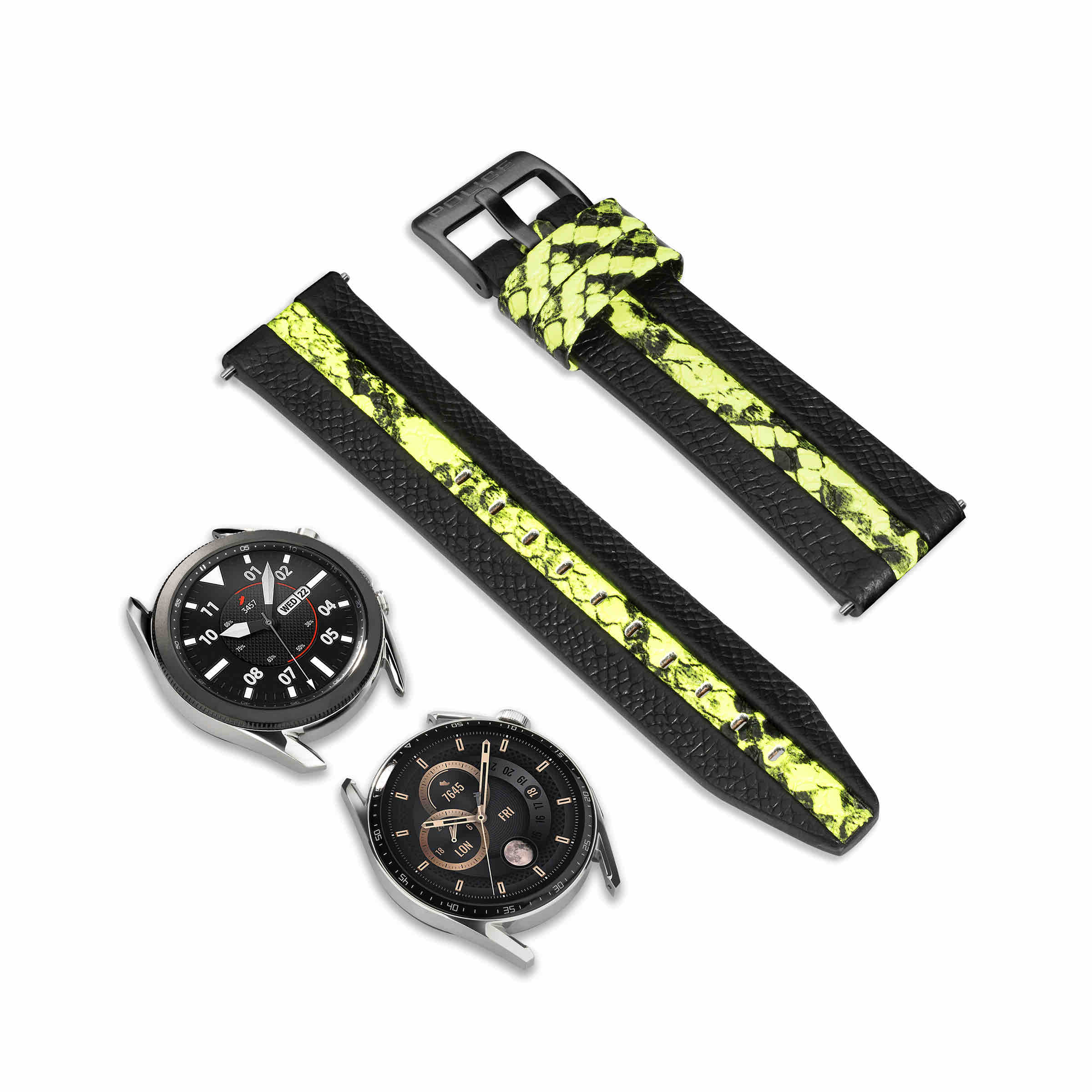 Police Apple Watch 38/40/41, Smart Watch 20mm Bridge Leather Gun Strap