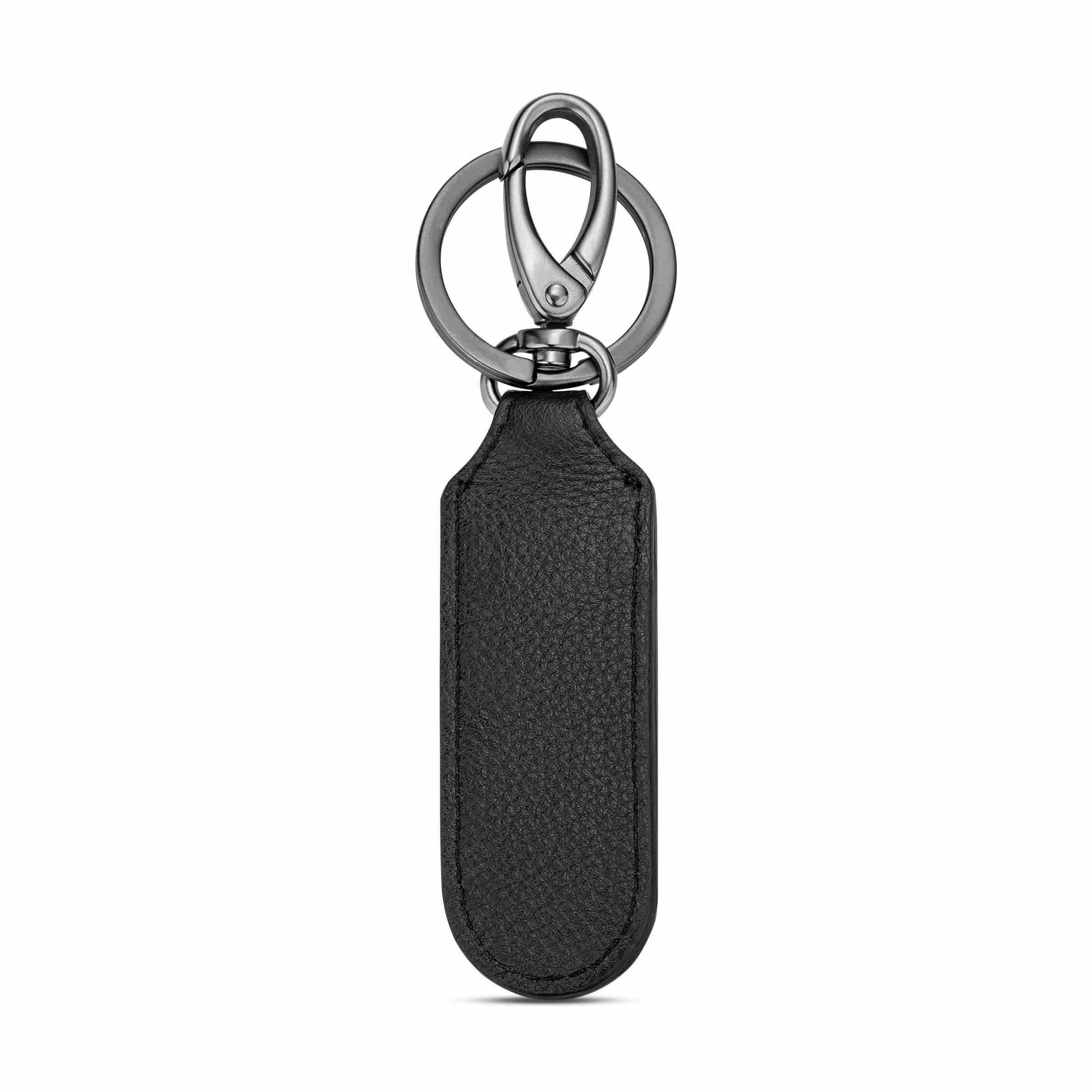 Police Orion Mens Leather Perforated Keyring w/ Round Logo