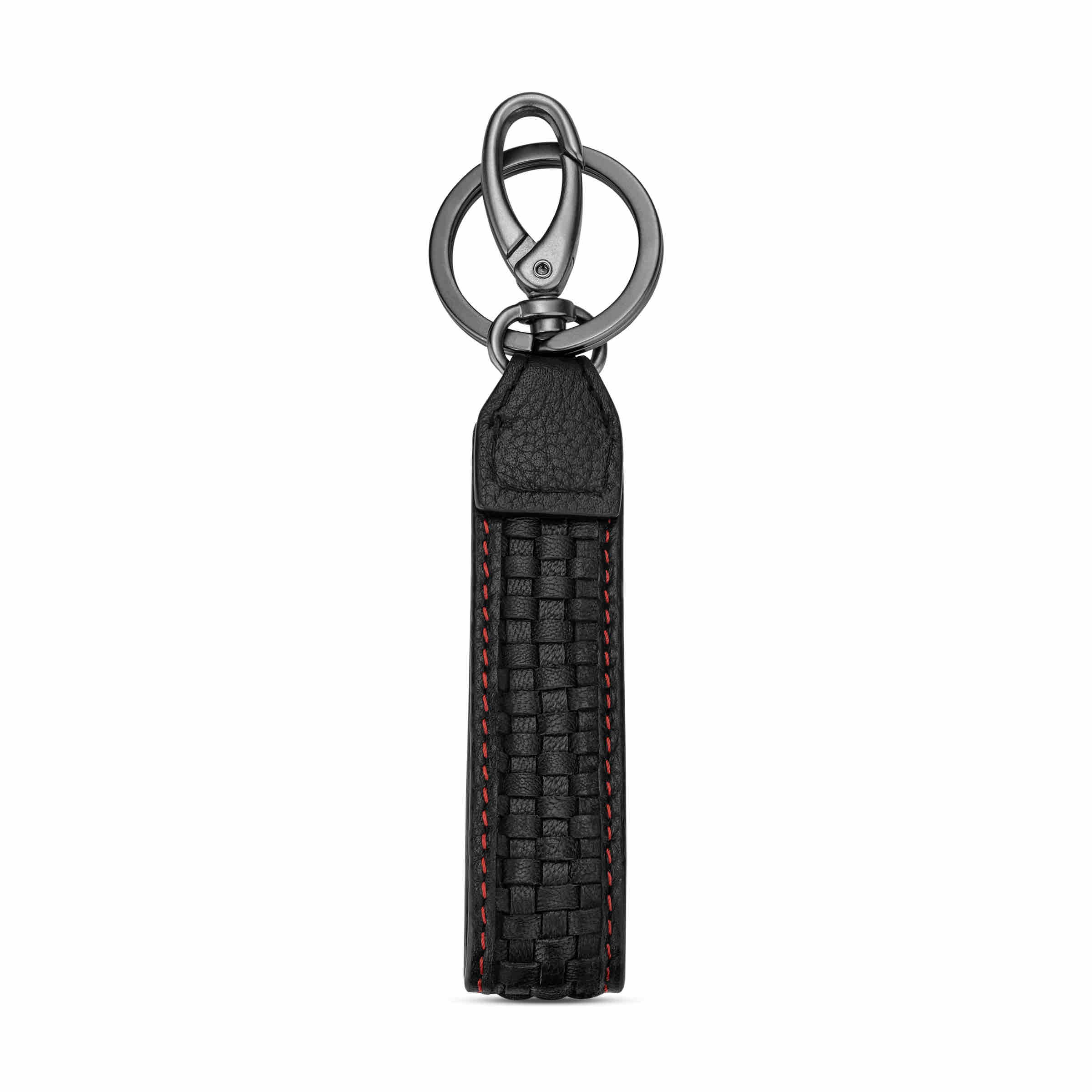 Police Cleste Mens Leather Keyring W/ Braids