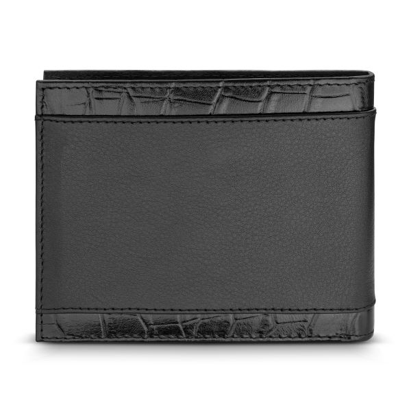 Police Avon Mens leather Wallet w/ Croc Trim Leather 11x9 cm