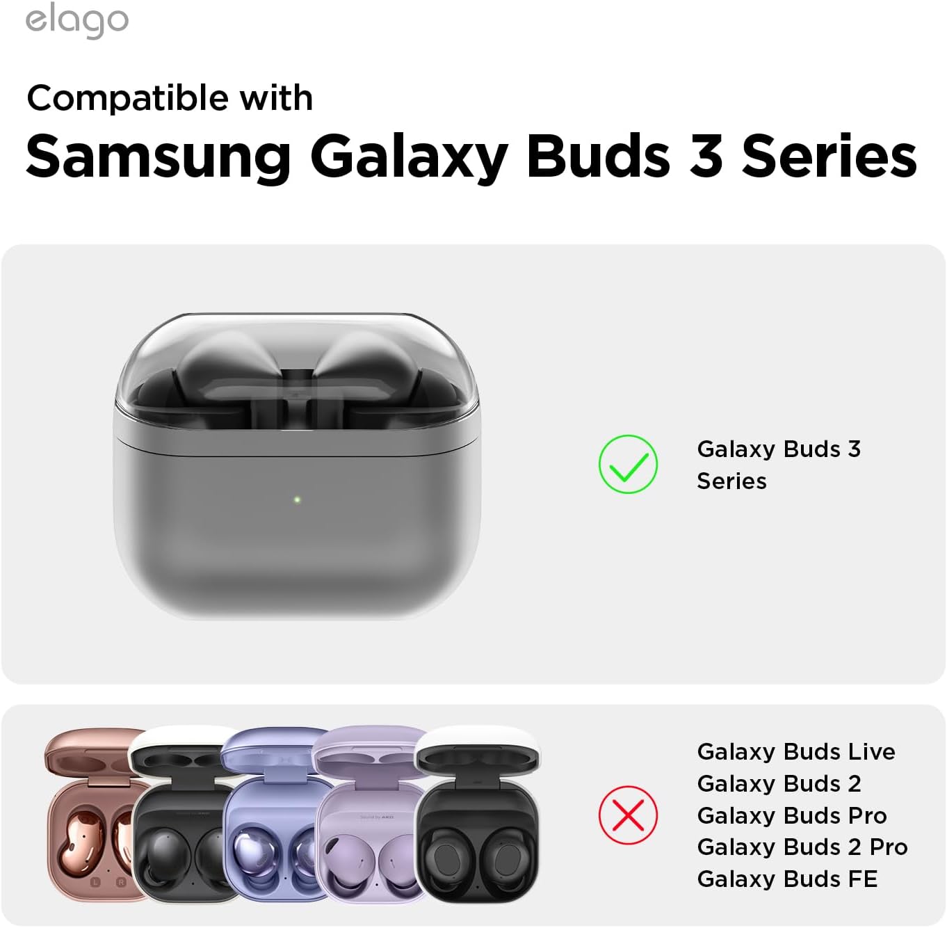 Elago Galaxy Buds 3 / 3 Pro Clear Hang Case
