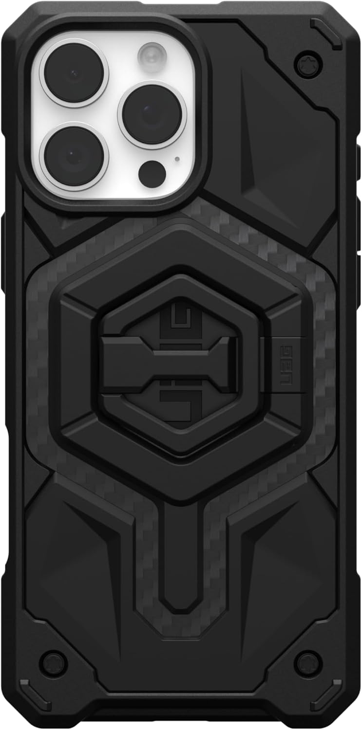 UAG iPhone 16 Pro Max MagSafe Monarch Pro Case - Carbon Fiber / Black Stand