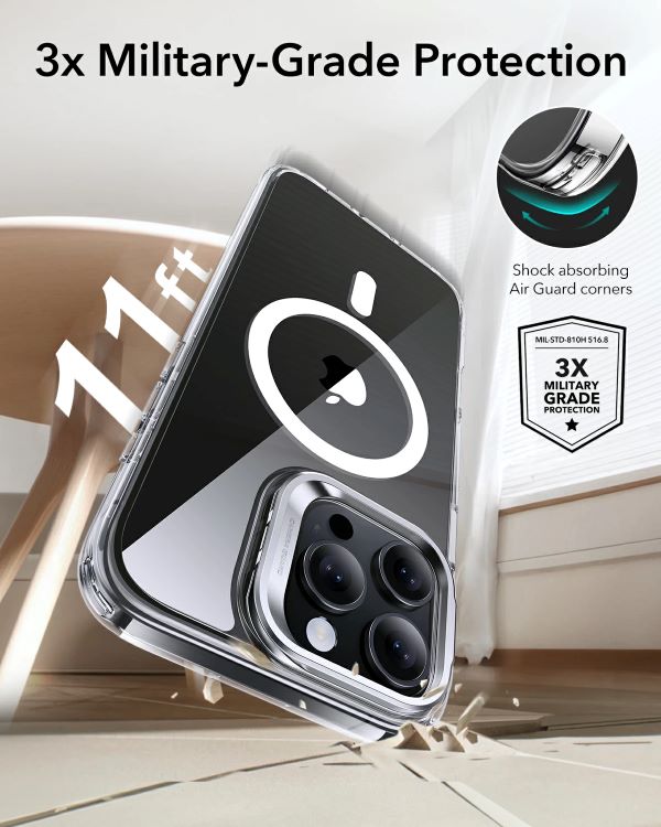 ESR iPhone 16 Pro Max Classic Hybrid (HaloLock) with Stash Stand Case