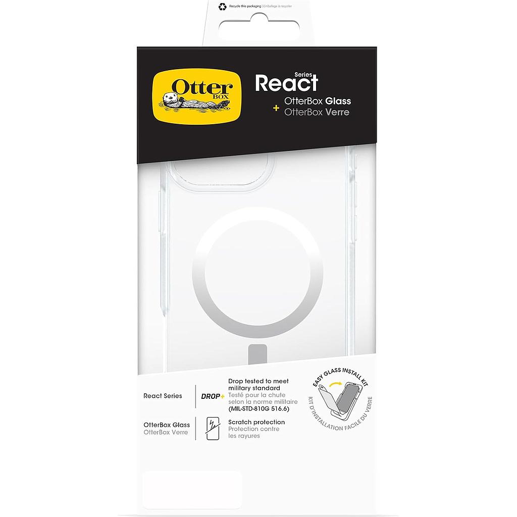 OtterBox iPhone 16 Pro Max React MagSafe Case + Glass Clear