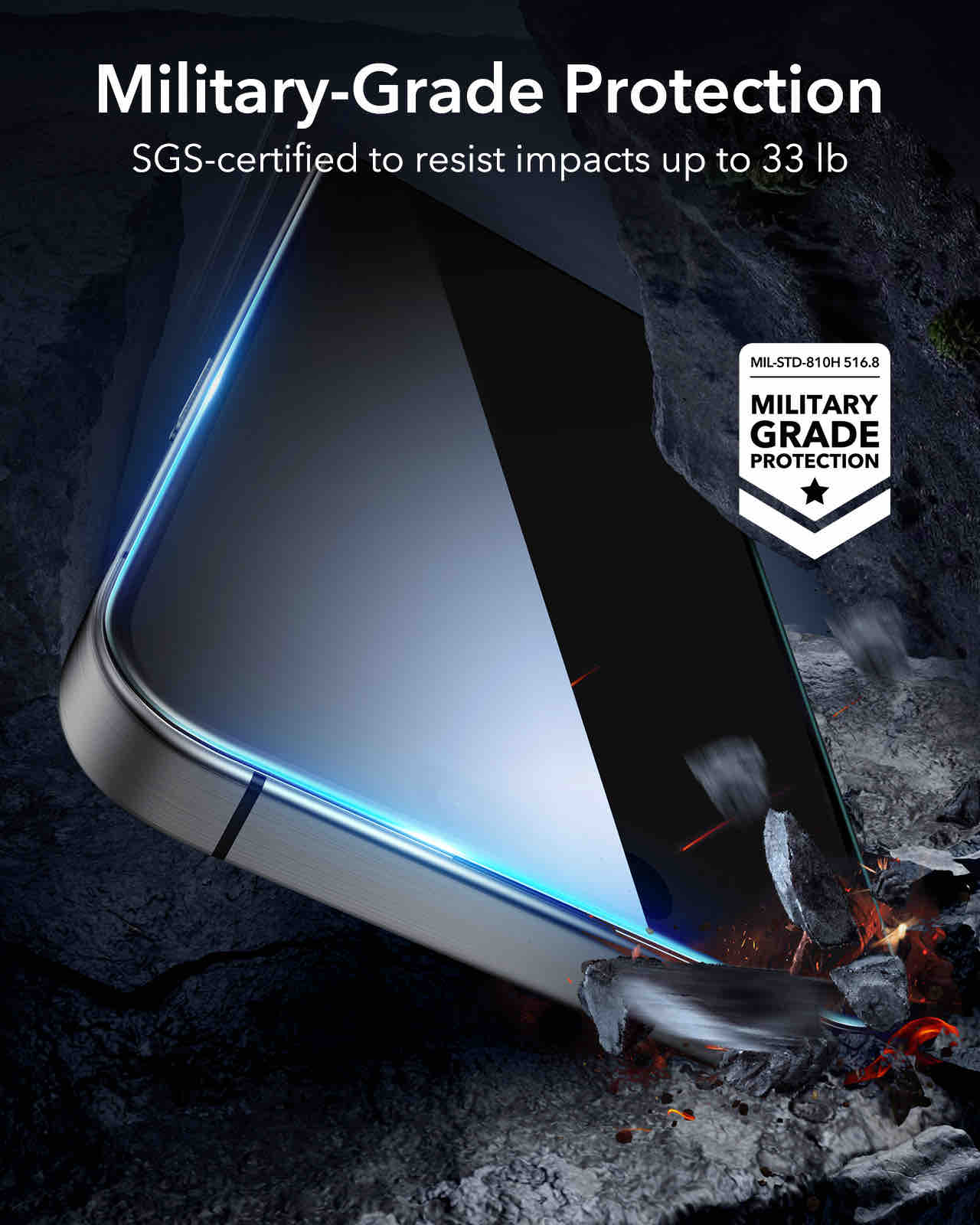 ESR iPhone 16 Pro Tempered-Glass Screen Protector