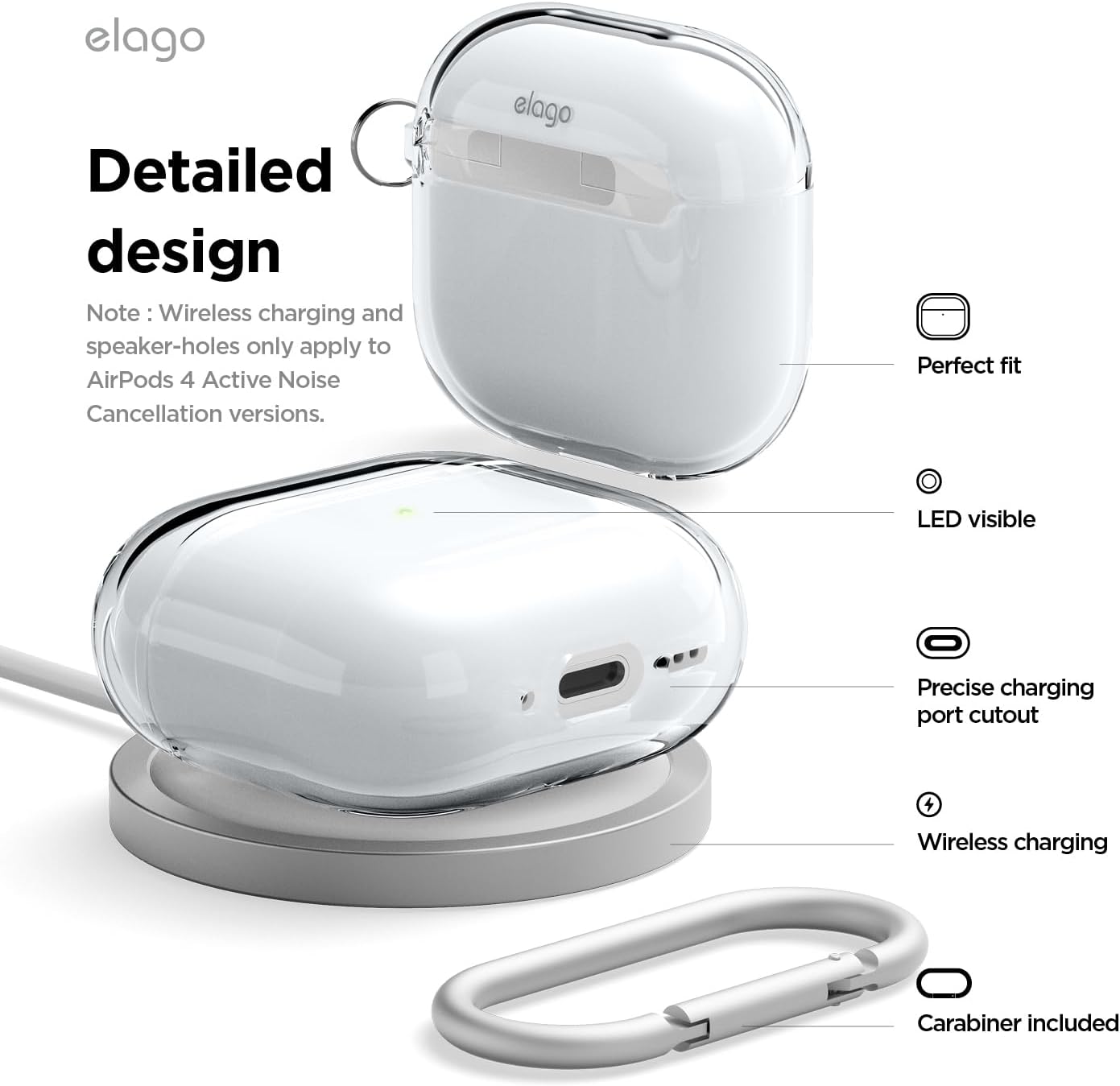 Elago AirPods 4 Clear Hang case - Transparent