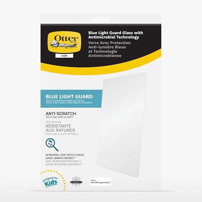 OtterBox iPad 10.9 (10th Gen) Alpha Glass Kids Blue Light  - Clear