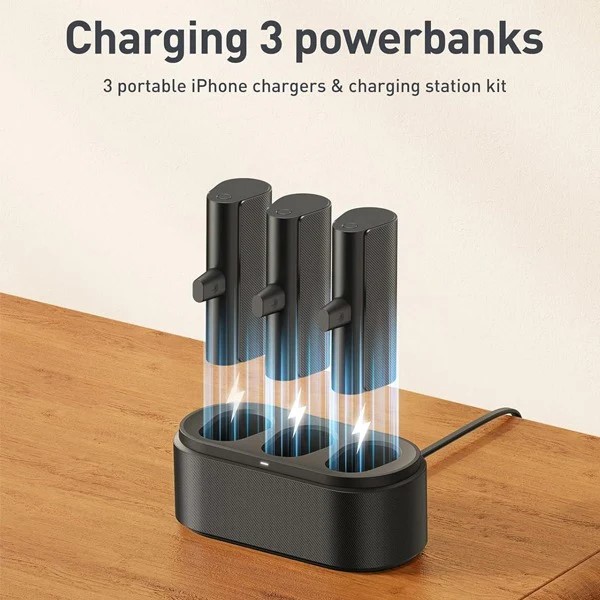 Asli Global Multi Link Connect Trio Mini Power Station With 2xusb-c & 1 Lightning Connector
