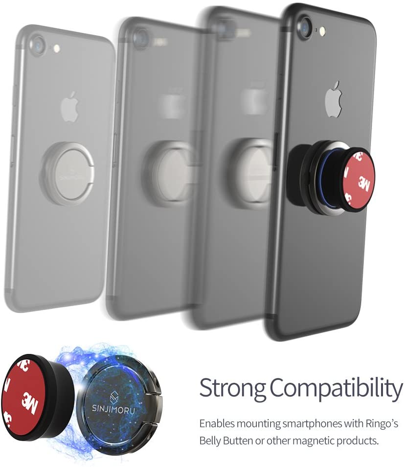 Sinjimoru Ringo Mini Phone Ring Holder & Finger Ring Stand 360 Rotation - (Online Packaging)
