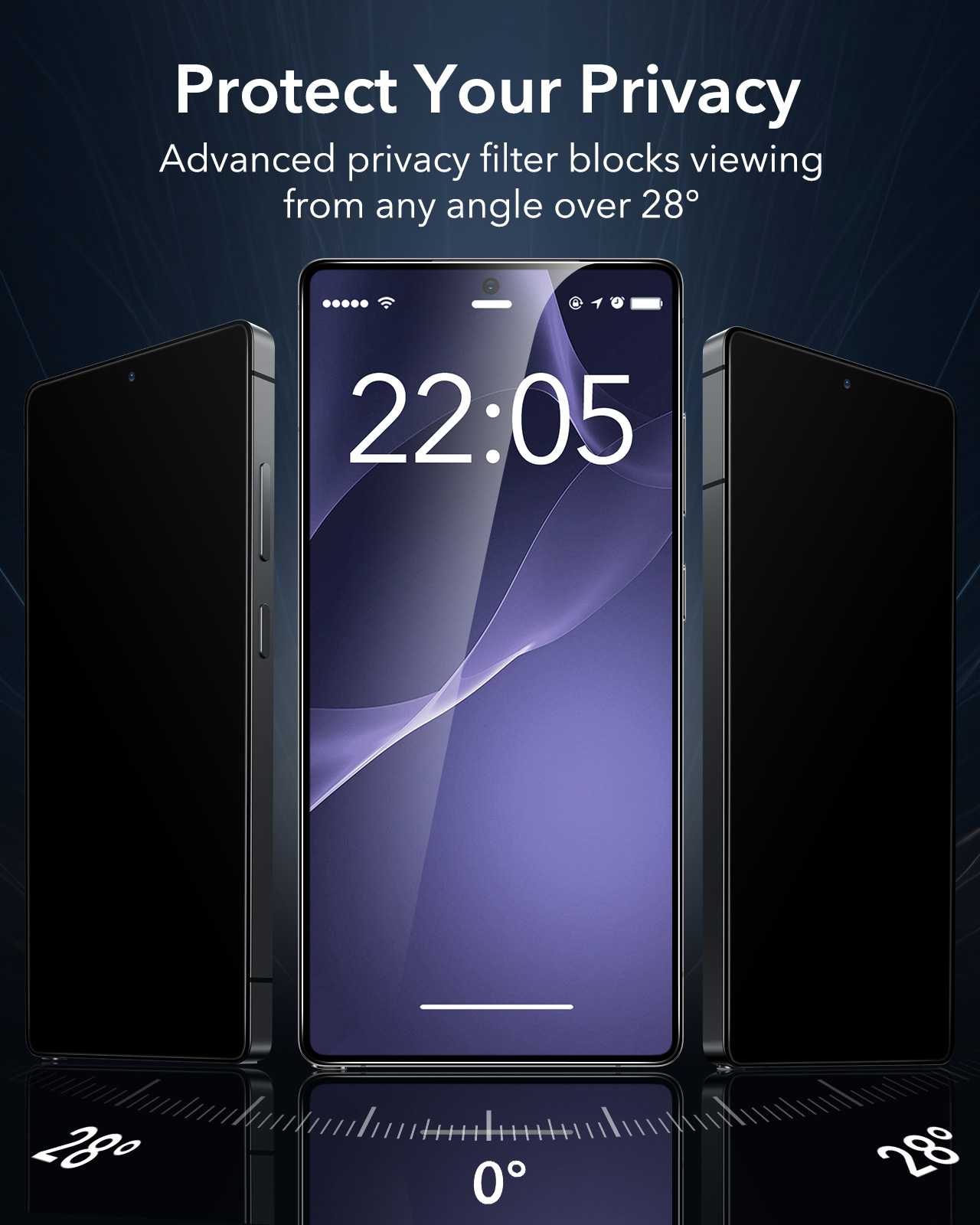 ESR S25 Ultra Privacy Tempered Glass - Black, 1 pack