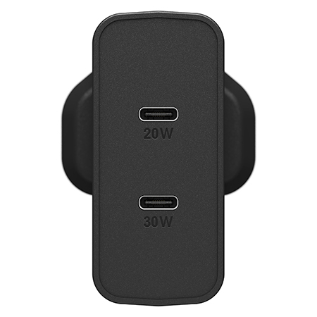 OtterBox UK Wall Charger 50W - 1X USB-C 30W + 1X USB-C 20W USB-PD (Online Packaging)