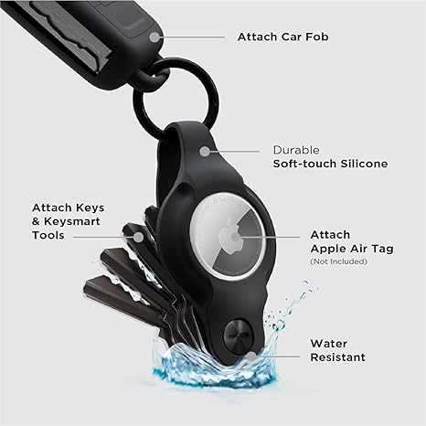 KeySmart AirTag Keychain Key Holder, Compatible with Apple AirTag - Key Organizer Keychains