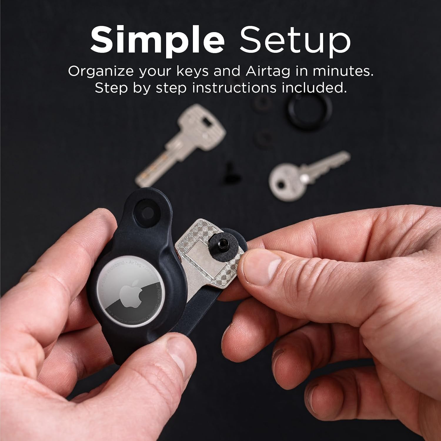 KeySmart AirTag Keychain Key Holder, Compatible with Apple AirTag - Key Organizer Keychains
