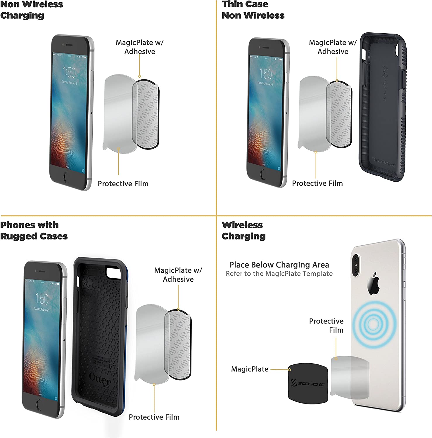 Scosche MagicMount Magnetic Vent Mount - Black - (Oline Packaging)
