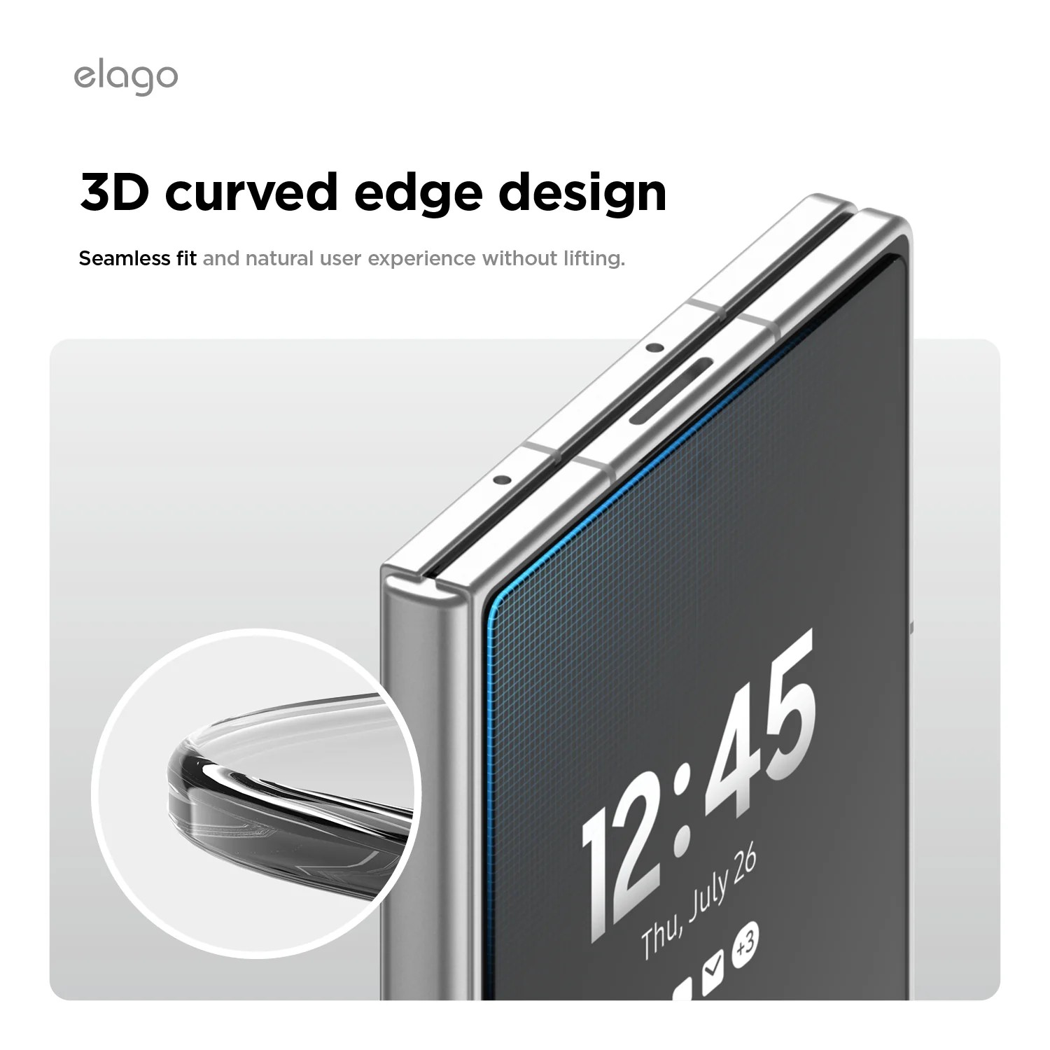Elago Samsung Galaxy Z Fold 7 Tempered Glass Screen Protector