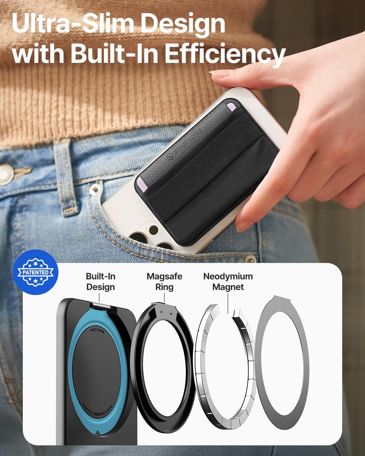 Sinjimoru MagSafe Wallet M-Band Stand