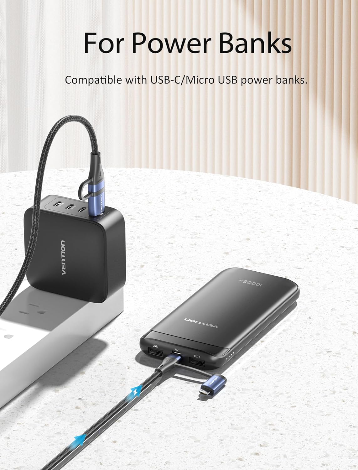 Vention 4-in-1 USB 2.0 Multi Compatible Cable 1m 100W