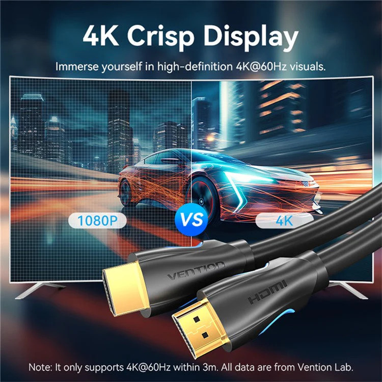 Vention HDMI Cable 1.5M Black Type