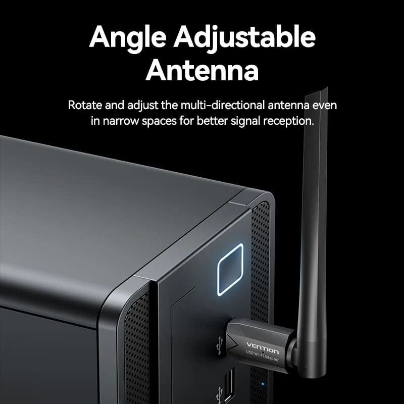 Vention AC650 USB Wi-Fi Dual Band Network Adapter With High Gain Antenna