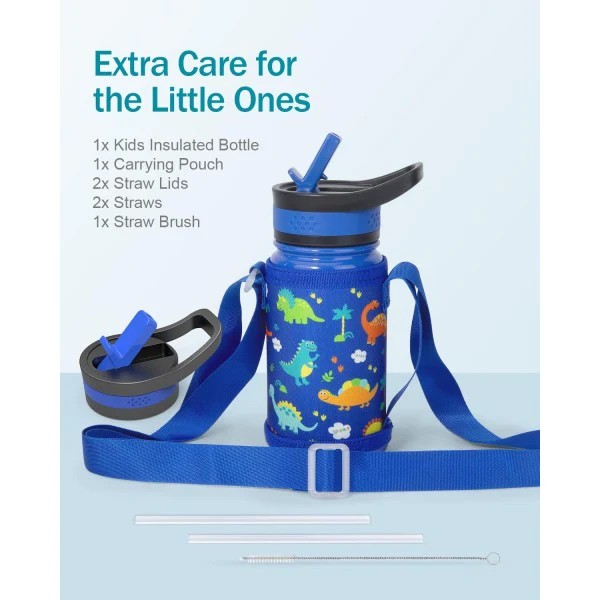 Buzio Kids Bottle with Straw Lid and Sleeve 500ML