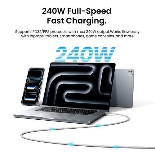 Vention USB 2.0 C Male to C Male 5A Magnetic Cable 1M Aluminum Alloy Type