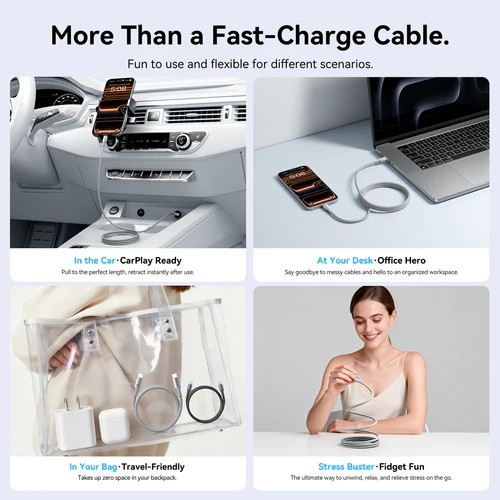 Vention USB 2.0 C Male to C Male 5A Magnetic Cable 1M Aluminum Alloy Type