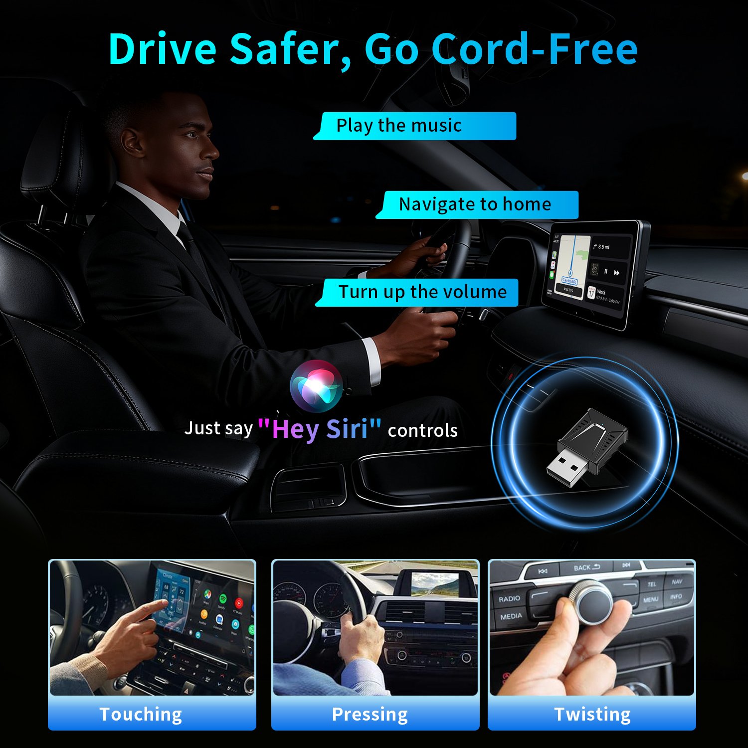 CarPlay 2 in 1 Wired To Wireless