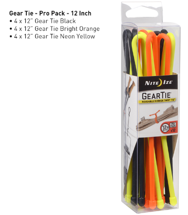 Gear Tie® Reusable Rubber Twist Tie 18 in. - 2 Pack - Neon Yellow