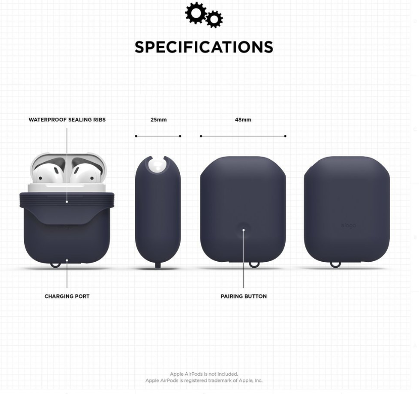 Elago AirPods WaterProof Case - Jean Indigo