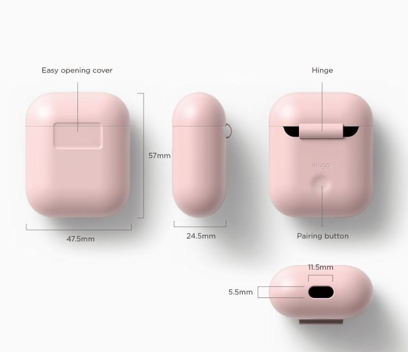 Elago AirPods Silicone Case - Lovely Pink