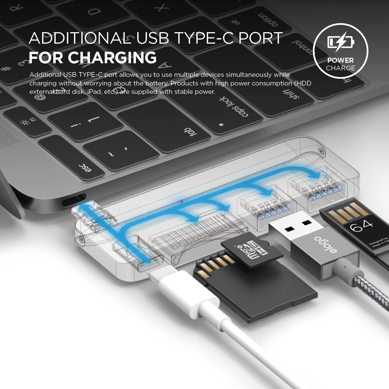 aluminum charging multi hub usb-c / Dark Grey