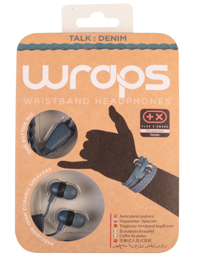 Wraps Talk in ear headphones with Mic - Denim