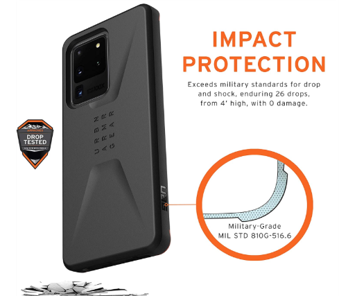 UAG Samsung Galaxy S20 Ultra (6.9") Civilian - Black | Vortek