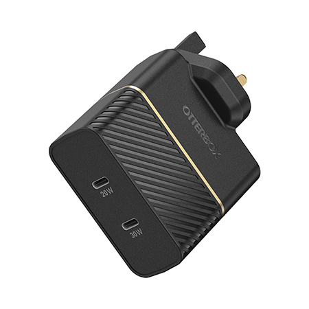 OtterBox UK Wall Charger 50W - 1X USB-C 30W + 1X USB-C 20W USB-PD (Online Packaging)