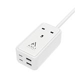 Asli Global 65W GaN Extension Cord with 4 USB Power Strip