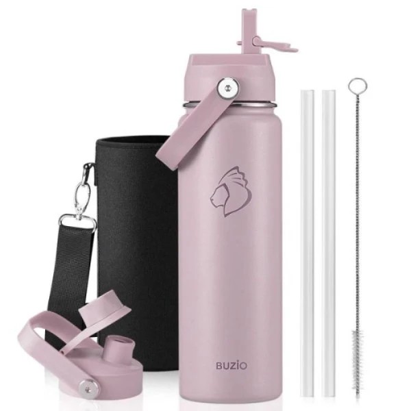 Buzio Duet Series Water Bottle with 2 Lids and Sleeve 700ML