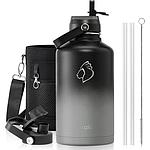 Buzio Duet Series Water Bottle with 2 Lids and Sleeve 1.9L