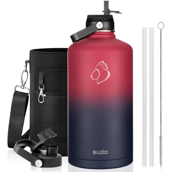 Buzio Duet Series Gallon Bottle with 2 Lids and Sleeve 3.8L