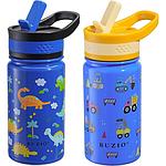 Buzio Kids Bottle with Straw Lid | 2 Pack 500ML