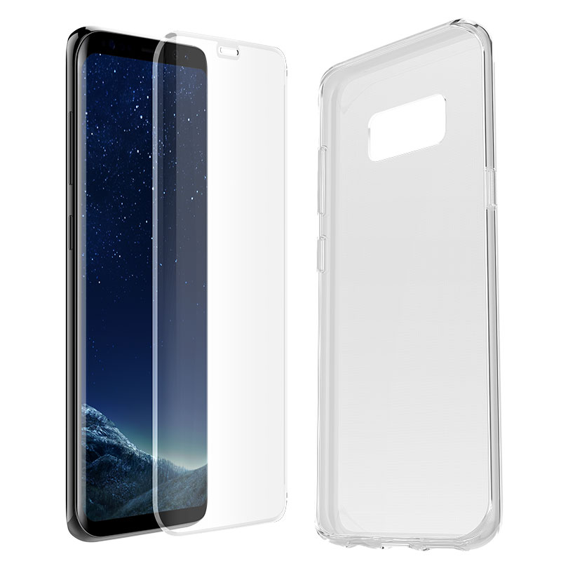 OtterBox Samsung Galaxy S8 Clearly Protected Skin + Alpha Glass
