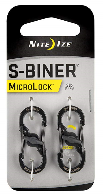 NiteIze S-Biner® MicroLock® Stainless Steel - 2 Pack - Black