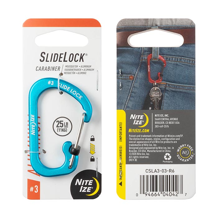 NiteIze SlideLock® Carabiner Aluminum #3 - Blue