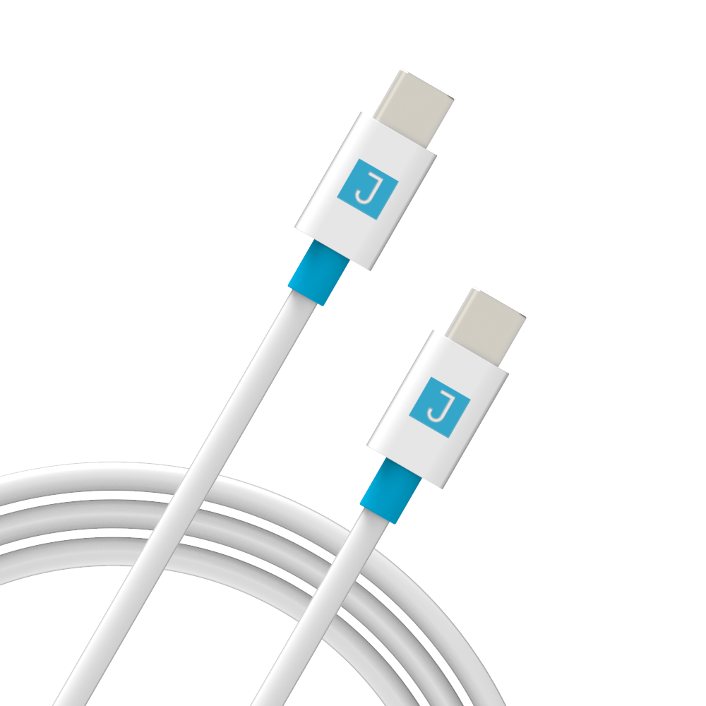 Juku USB C-C Charge and Sync Cable  - 2M, 3A, USB 2.0 - White