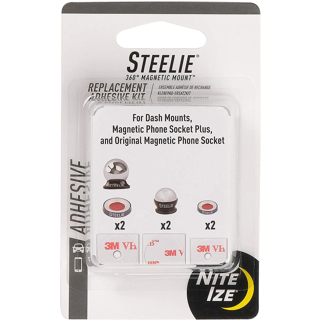 Steelie® Universal Adhesive Replacement Kit for Dash Mount + Phone Socket