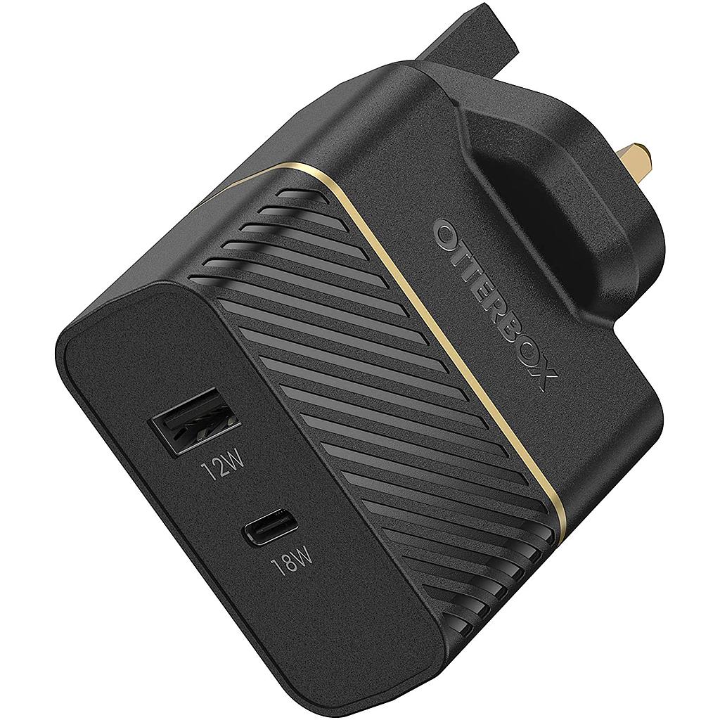 OtterBox UK Wall Charger 30W - USB C 18W + USB A 12W USB-PD