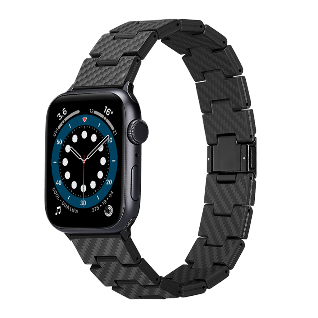 Pitaka Apple Watch 42/44/45mm/Ultra Retro Karbon Link Bracelet Band - Carbon Fiber 